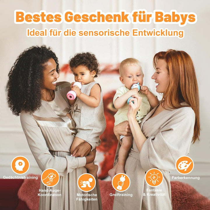 alilo Smarty Bunny Baby Rasseln, Montessori Spielzeug ab 0 3 6 12 18 24 Monate, Musikalisches Babysp