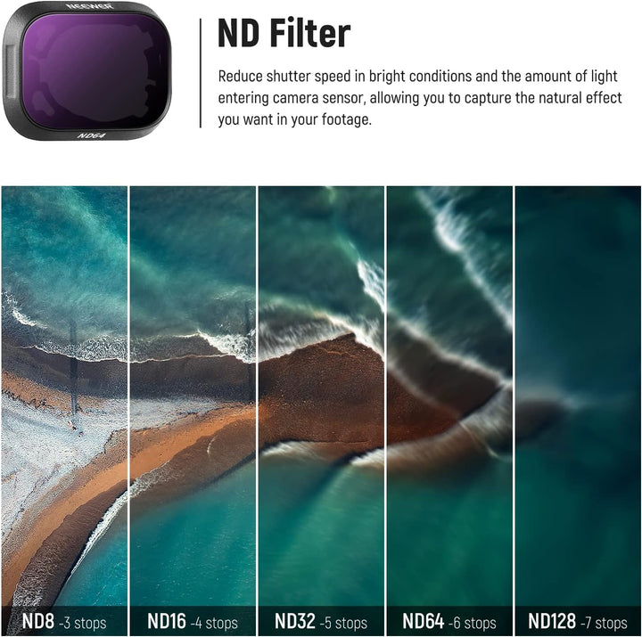 NEEWER ND Filter Set kompatibel mit DJI Mini 3Pro,Neutraldichtefilter Drohnenobjektiv Zubehör mit 6e