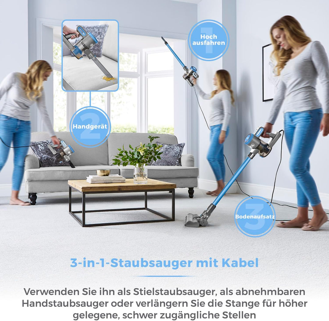 Tower T513006 VL20 3-in-1 Leistungsstarker Staubsauger mit Kabel, Integrierter HEPA-Filter, 1 L Kapa