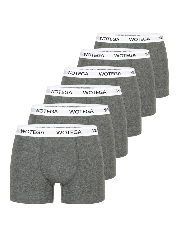 WOTEGA Joe - Boxershorts Herren 6er Pack - Baumwoll Unterwäsche XS Grau (Phantom 194205), XS Grau (P