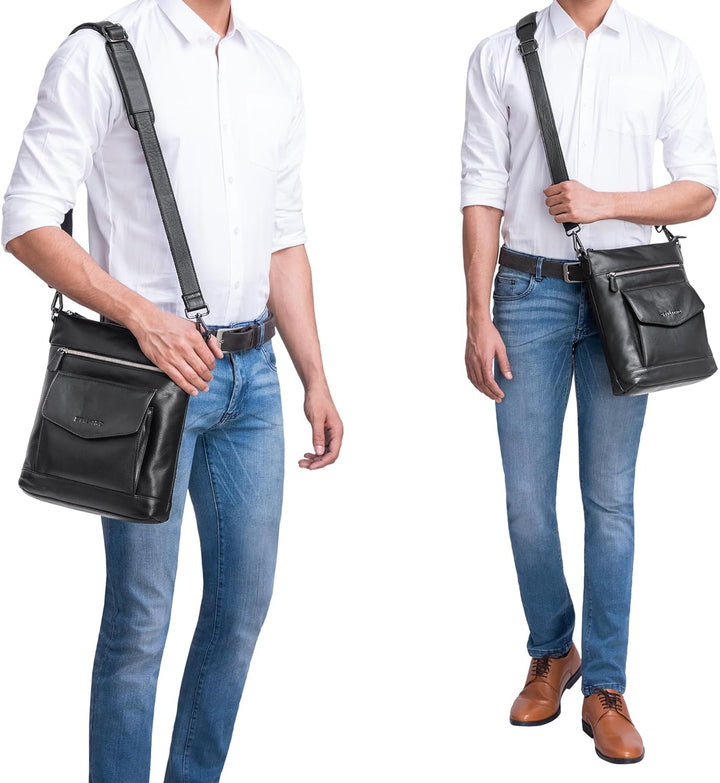 STILORD 'Mailo' Vintage Ledertasche Moderne Umhängetasche für Damen und Herren Schultertasche für 13