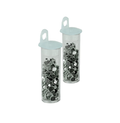 Pebaro 0251 Strass Set, Strasskolben, 12 Aufsätze für verschiedene Grössen, 576 Strasssteine, Hotfix