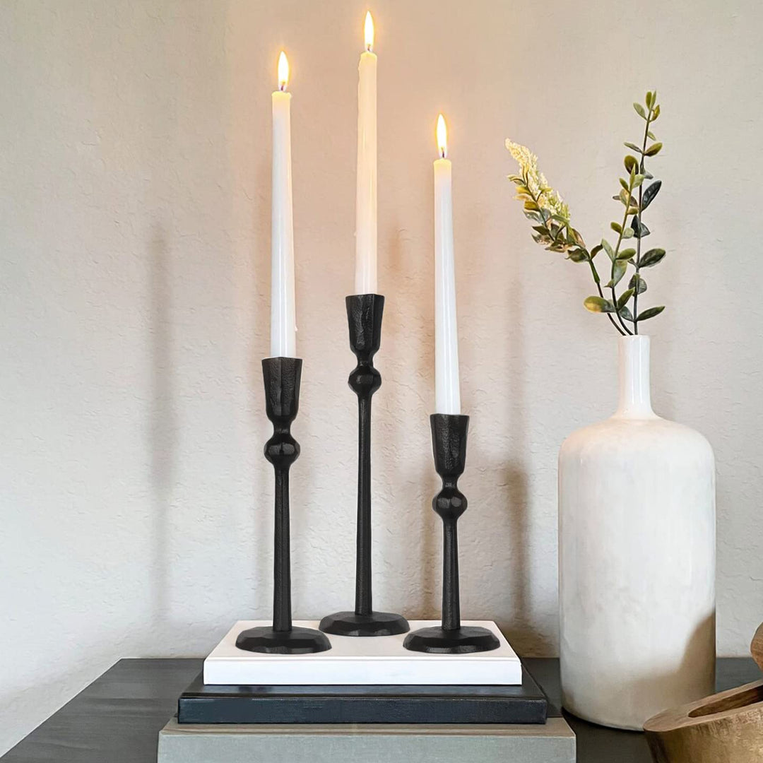 Kerzenhalter aus Eisen, 3 Stück, dekorativer Kerzenständer, Kerzenständer für Hochzeit, Abendessen,