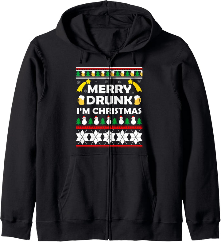 Merry Drunk I m Christmas Kapuzenjacke