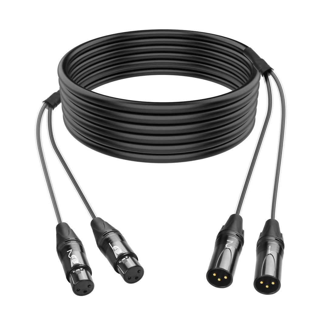 XMSJSIY 2-Kanal XLR Audio Schlange 3-Pin XLR Stecker zum Buchse Splitter Mikrofon Aufnahme Schlange
