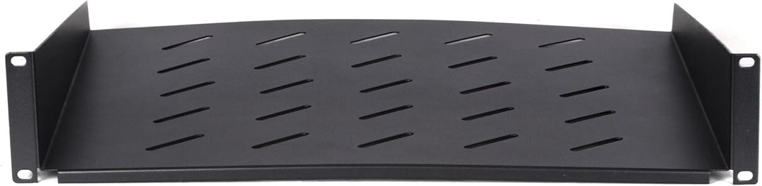 19 Zoll 2HE Fachboden 400mm Tief - Schwarz - Traglast 12 kg 2 HE 400 mm tief, 2 HE 400 mm tief