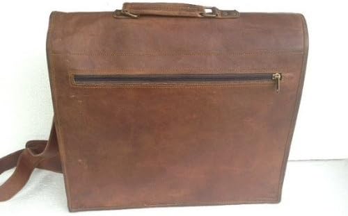 Komal's Passion Leather KPL 45,7 cm (18 Zoll) Leder-Aktentasche, Laptop-Kuriertasche, Schulranzen, C