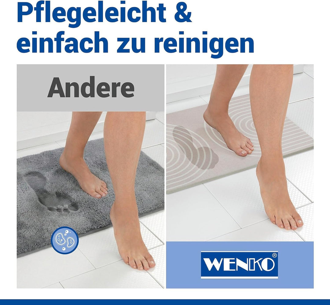 WENKO Badematte Mod. Nazca, aus natürlichem Diatomit, rutschfest, wasserabsorbierend und schnelltroc