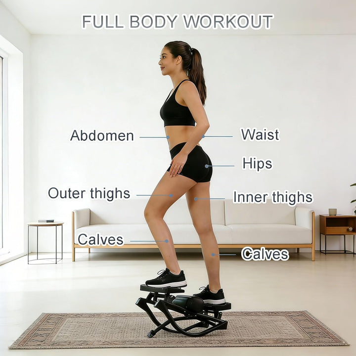 Lateral Rocking Fitness Stepper, Side-to-Side Rock Stepper mit Digitalem Monitor und Widerstandsbänd