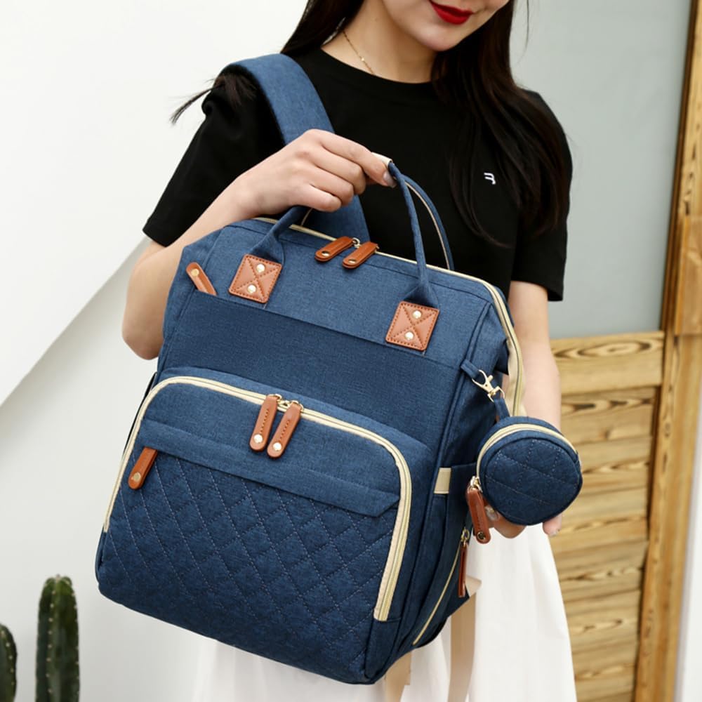 Fexkean Wickeltasche Rucksack Baby Wickelrucksäcke mit Grosser Kapazität Tragbare Reisewindeltasche