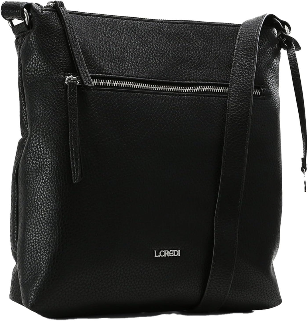 L.Credi Damen New Orleans Umhängetasche Schwarz (Schwarz)