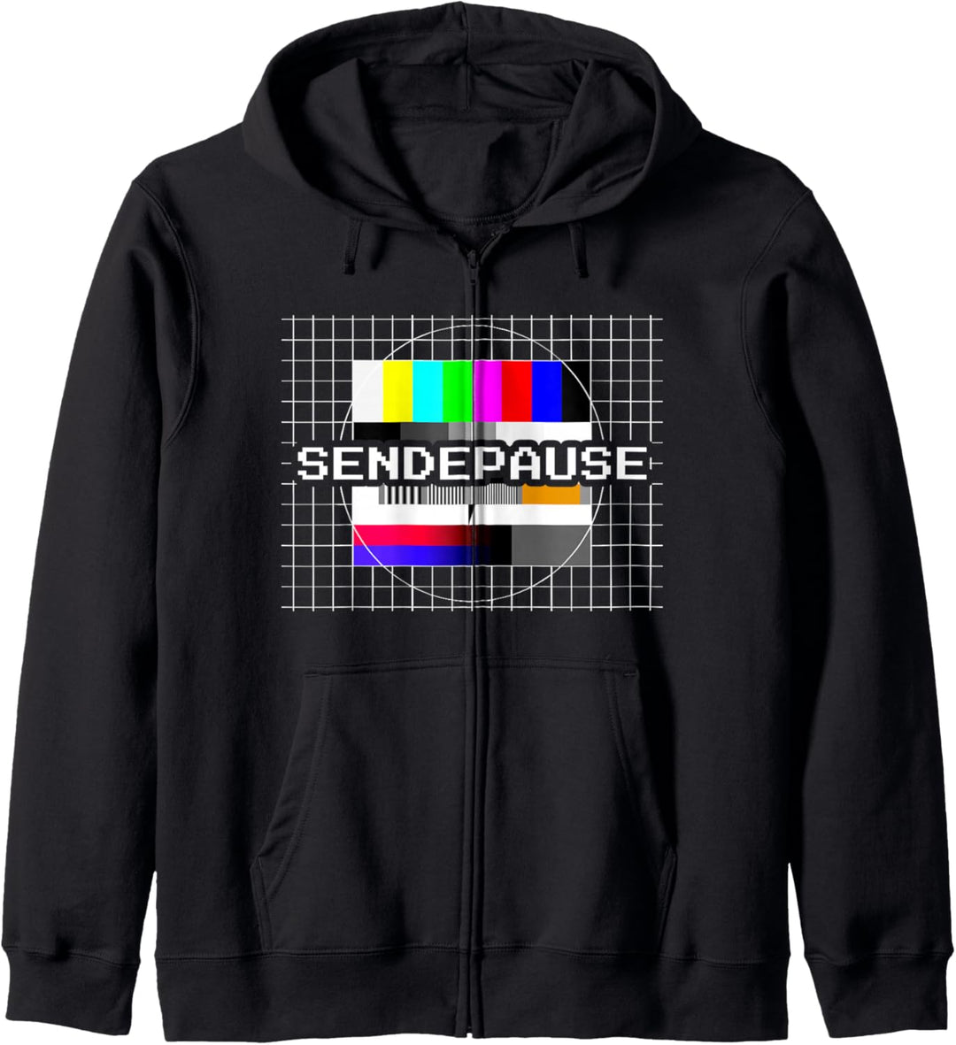 Testbild Sendepause 90er Party 80er Jahre Outfit Fan Kostüm Kapuzenjacke