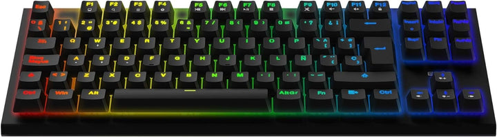 Energy Sistem Gaming Tastatur ESG K6 Mechanik (USB-Tastatur, LED Regenbogen Effekt Lichter, TKL Mech
