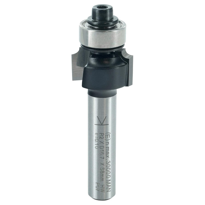 ENT 14280 Abrundfräser HW, Schaft (S) 8 mm, Durchmesser (D) 16,7 mm, NL 9,5 mm, R 2 mm, SL 32 mm, mi
