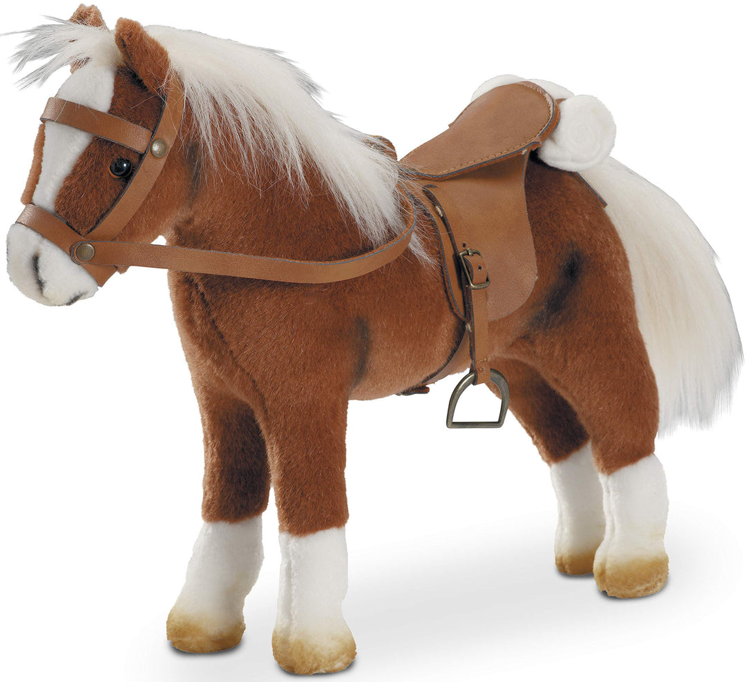 Götz 3401099 Springturniersieger Pferde-Puppe (Stockmass 24 cm) - 28 cm hohes Plüschpferd für Stehpu
