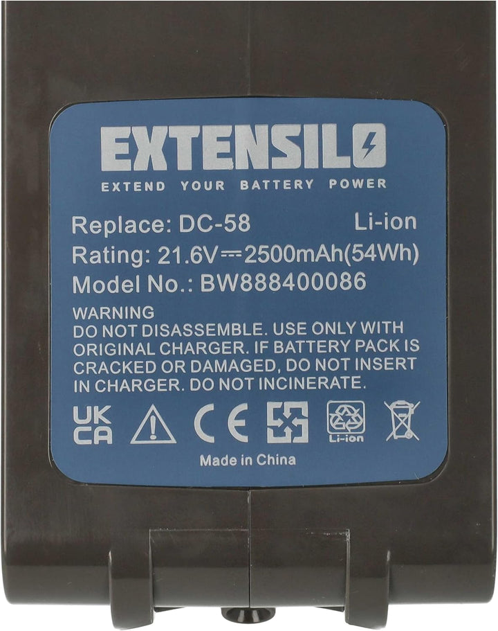 1x Akku Ersatz für Dyson 967810-23 | 967810-21 für Staubsauger Schwarz (2500 mAh, 21,6 V, Li-Ion)