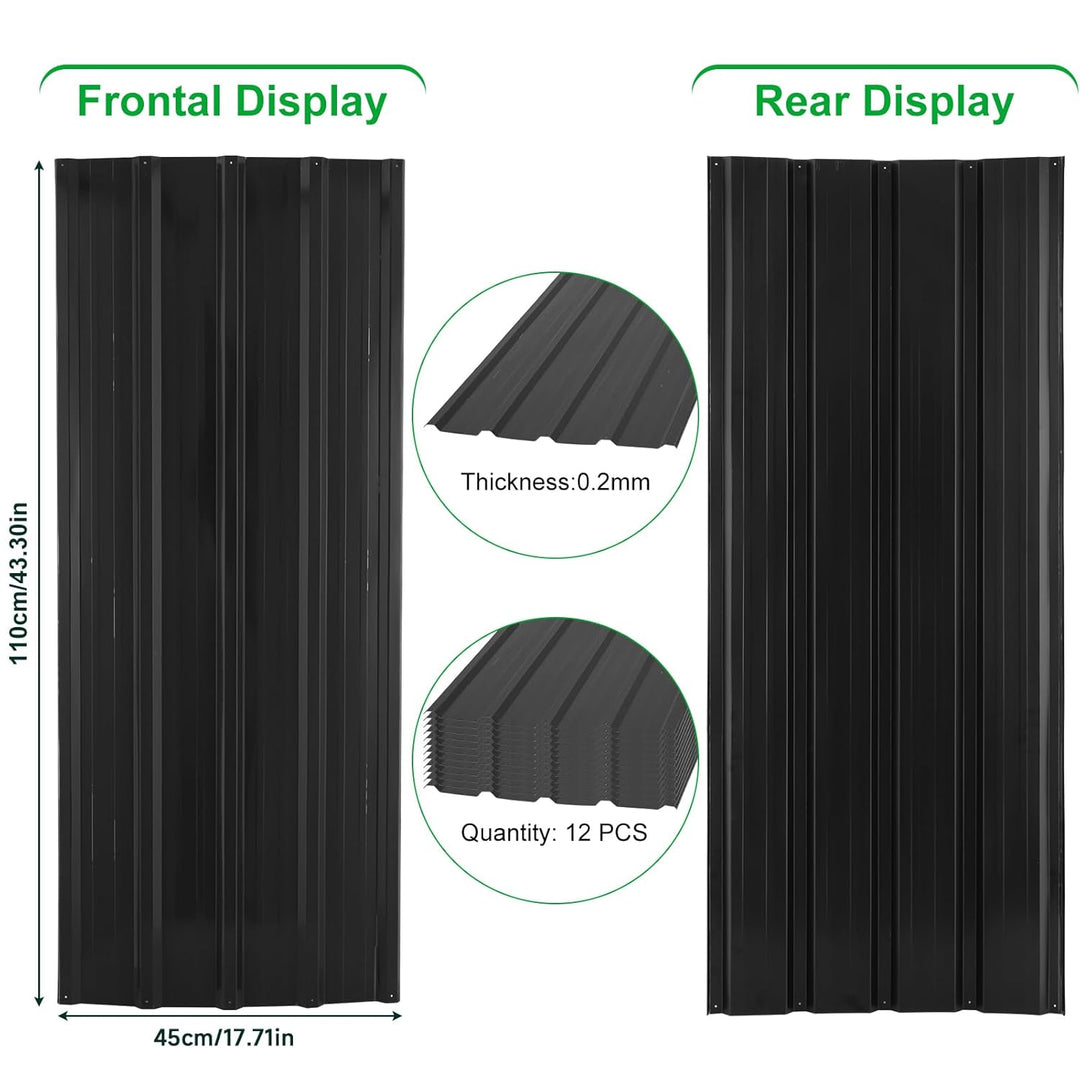 12x Trapezblech 7 m², 110 x 45 cm, Metal Verzinkt Rostresistent Wetterfest Profilblech Dachblech Wel