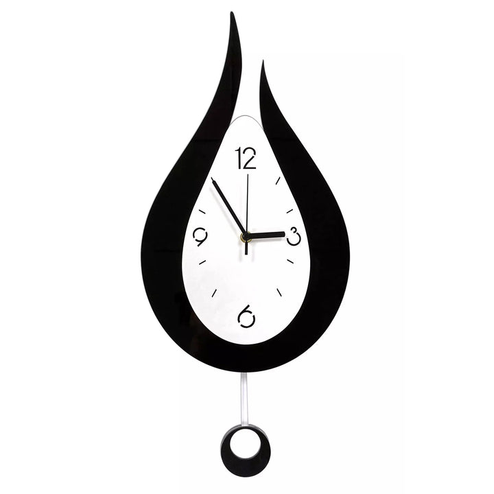 SFITVE 42cm Gross Wanduhr Ohne Tickgeräusche Modern Wassertröpfchen Pendel Wanduhren für Wohnzimmer