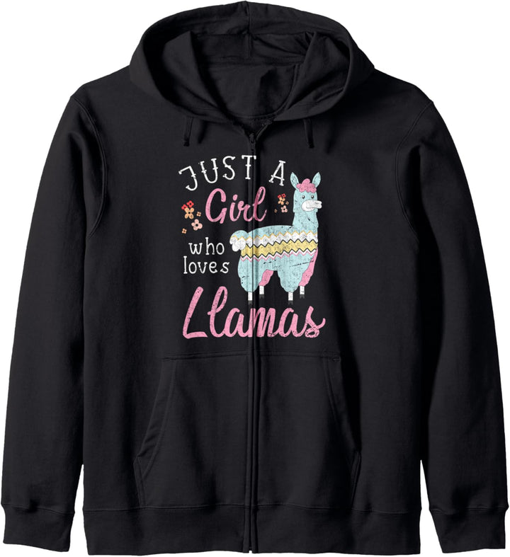 Nur ein Mädchen das Lamas liebt Alpaka Tier Lama Kapuzenjacke