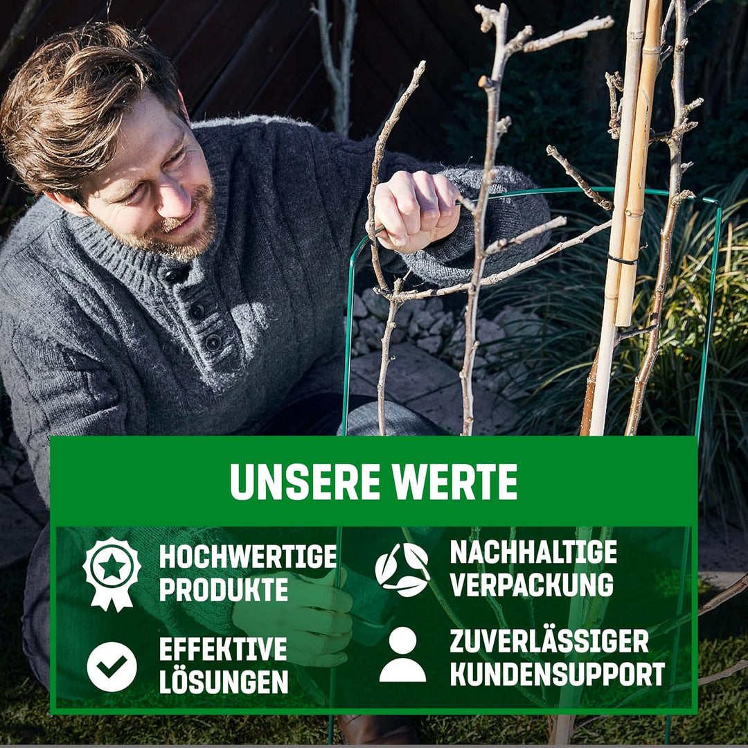 GardenGloss® Strauchstützen aus beschichtetem Stahl (5 Stück) - Staudenhalter halbrund 100cm x 40cm