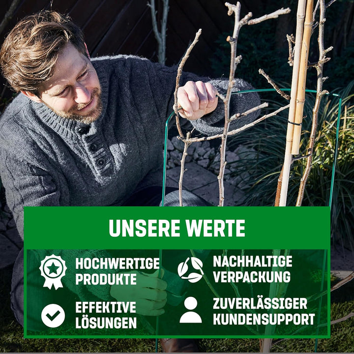 GardenGloss® Strauchstützen aus beschichtetem Stahl (10 Stück) - Staudenhalter halbrund 35cm x 40cm