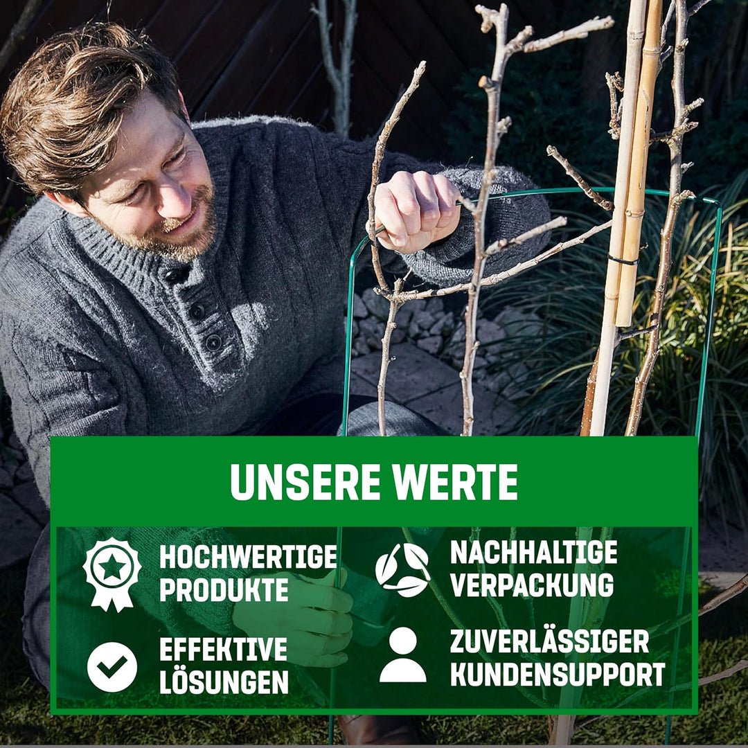 GardenGloss® Strauchstützen aus beschichtetem Stahl (5 Stück) - Staudenhalter halbrund 70cm x 40cm -