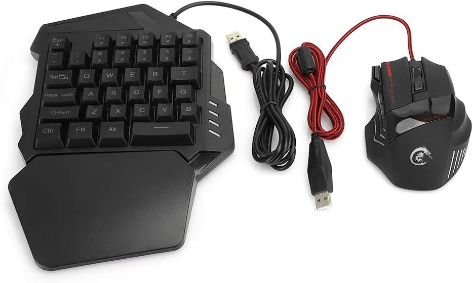Hintergrundbeleuchtung Einhand Gaming Tastatur und Maus Kombination, 35 Tasten LED Hintergrundbeleuc