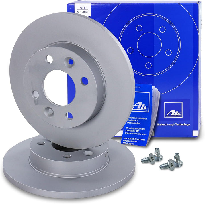 ATE Bremsenset Vorderachse inkl. Bremsscheiben vorne Ø 238 mm voll und Brembsbeläge vorne + Warnkont