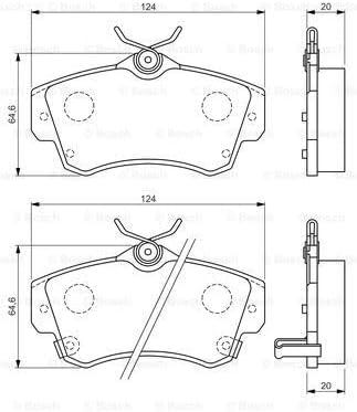 Bosch BP332 Bremsbeläge - Vorderachse - ECE-R90 Zertifizierung - vier Bremsbeläge pro Set