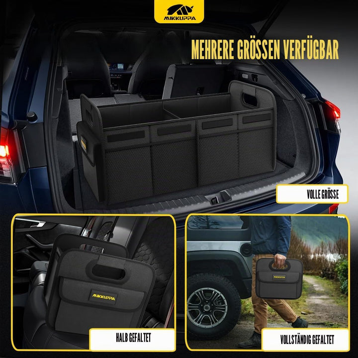 MIKKUPPA Kofferraum-Organizer 70L faltbar – Auto Faltbox mit Anti-Rutsch-Boden, stabile Kofferraumta