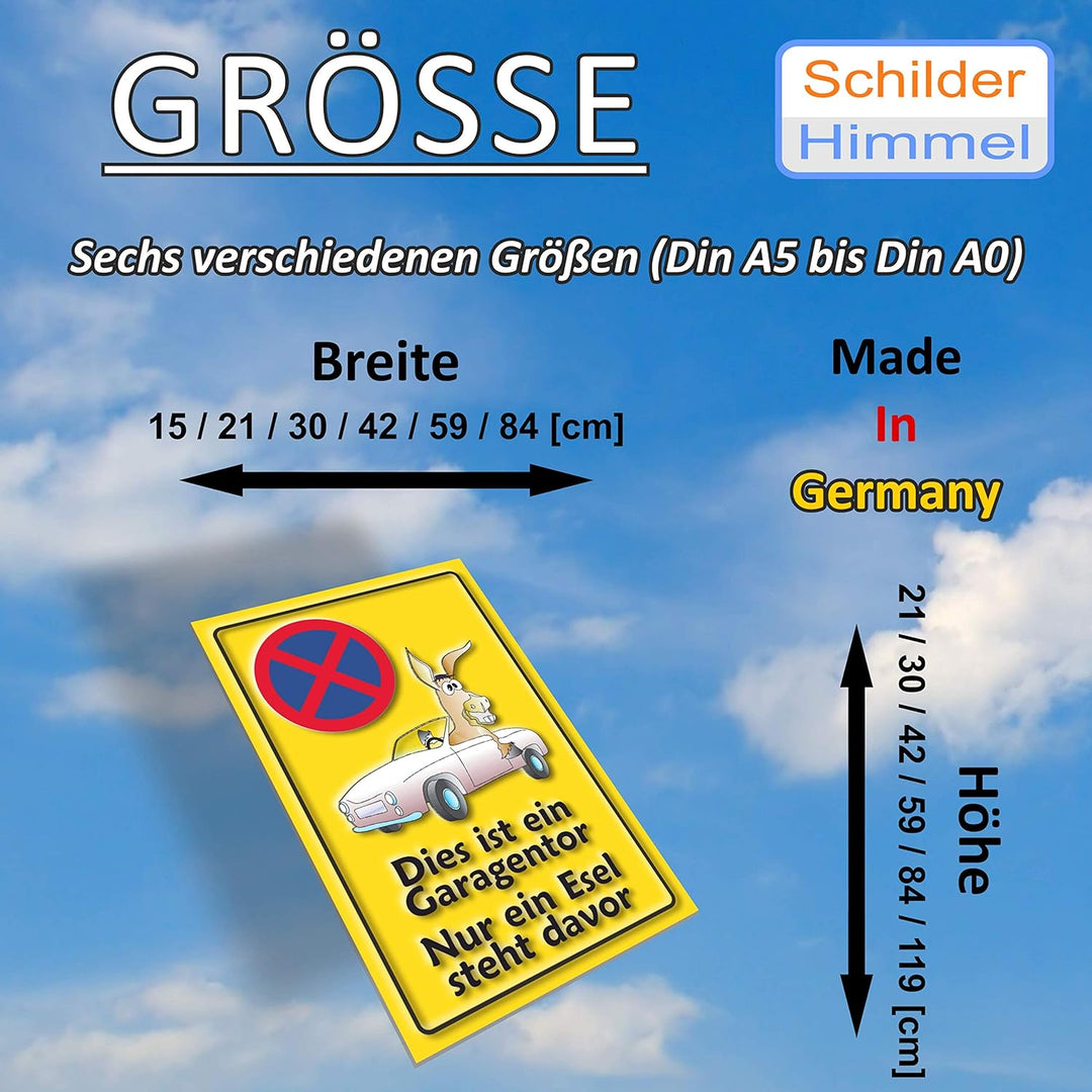 SCHILDER HIMMEL anpassbares Parkverbot Parken verboten Esel Schild 29x21cm Alu-Verbund, Nr 51 eigene