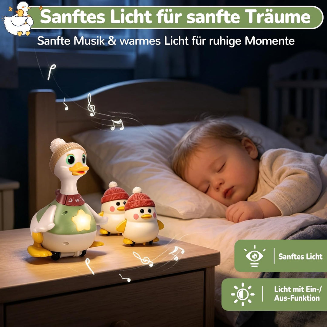 Baby Spielzeug für 6-12 Monate, Krabbelspielzeug Baby mit Licht &amp; Musik, Dancing Duck Familie Spielz