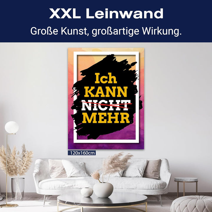 wandmotiv24 Motivations Motiv als Leinwandbild, 60x45cm, Hochformat, Ich kann mehr, Struktur, bunt,