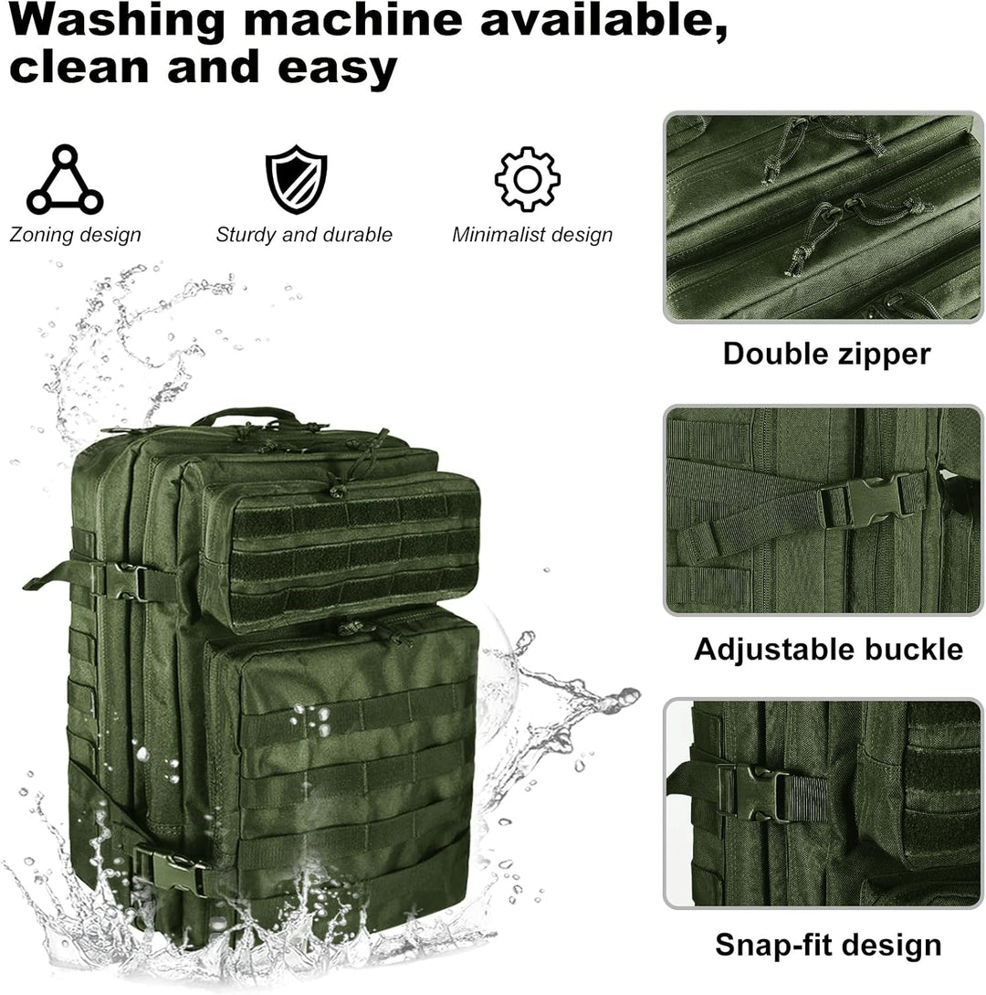 Militär Rucksack Herren,45L Gross Rucksack Wasserdicht Outdoor Assault Survival Wanderrucksack Herre