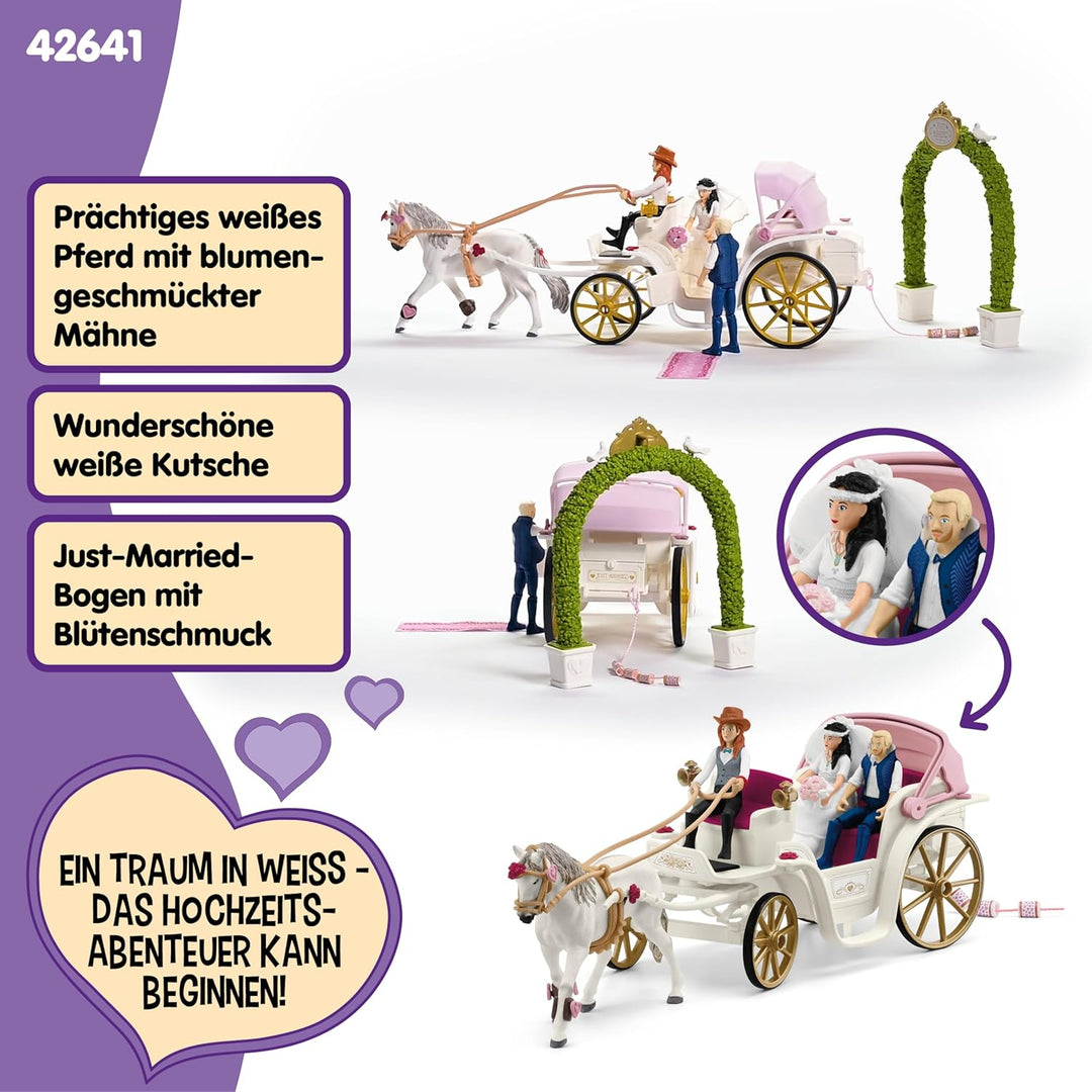 schleich 42641 Hochzeitskutsche, ab 5 Jahren, HORSE CLUB - Spielset, 106 Teile, Mehrfarbig/Meereswel
