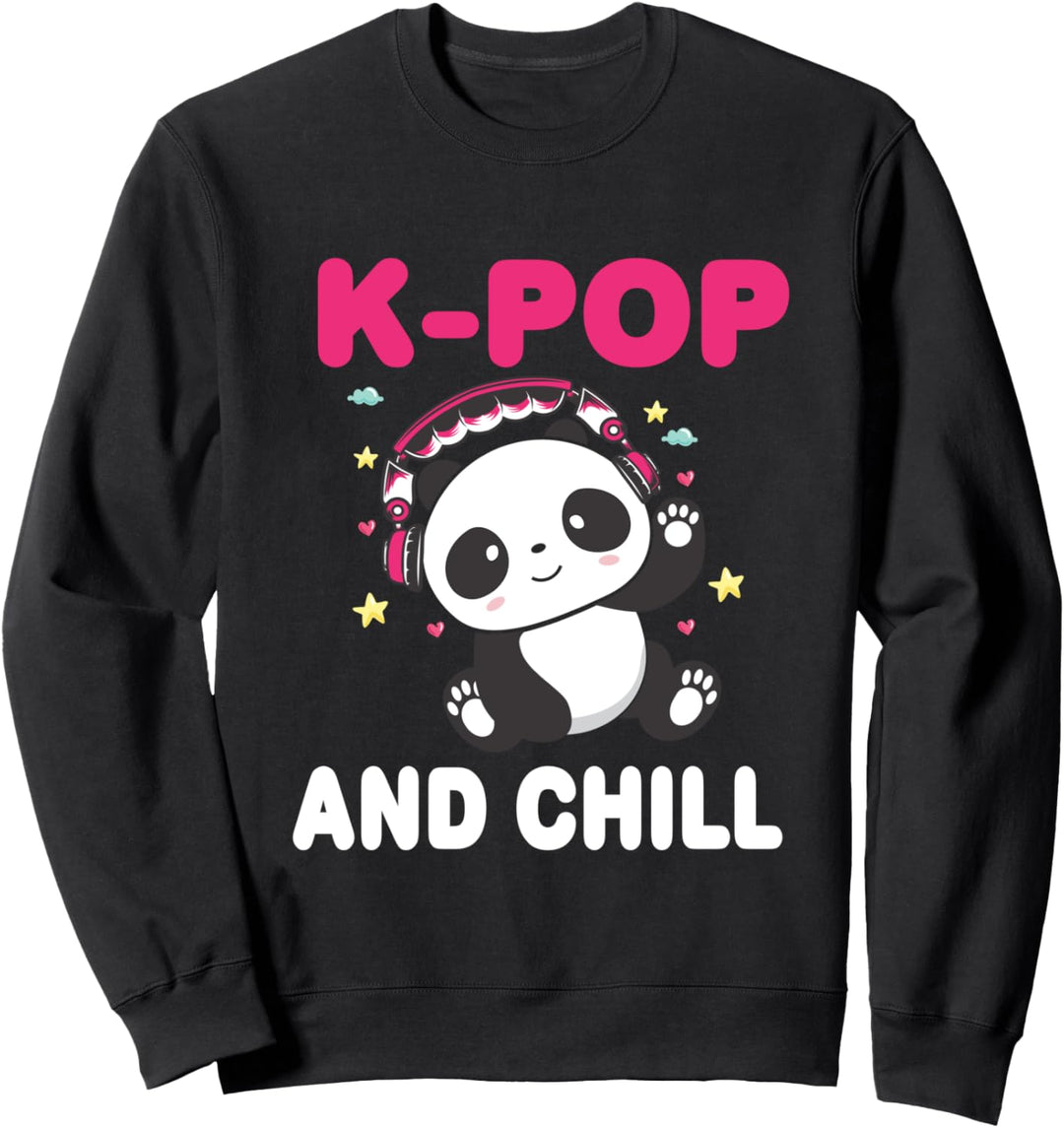 Panda K-Pop and chill Pandabär Korea Musik Anime Panda Sweatshirt
