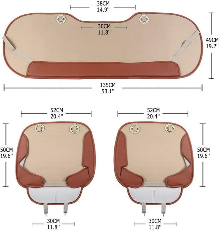 HONCENMAX Auto Sitzauflage Sitzkissen Universal Sitzauflagen Autositzbezüge - BambusKohle PU Leder -