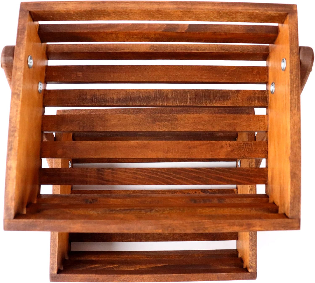 B4K Obstkorb aus Buchenholz | Grösse 24x32x29 cm | Früchtekorb | Servierkorb | Verkaufsständer | Obs