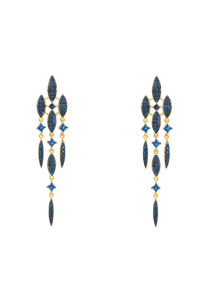 Latelita VALENCIA STATEMENT TROPFENOHRRING SAPHIR BLAU CZ GOLD