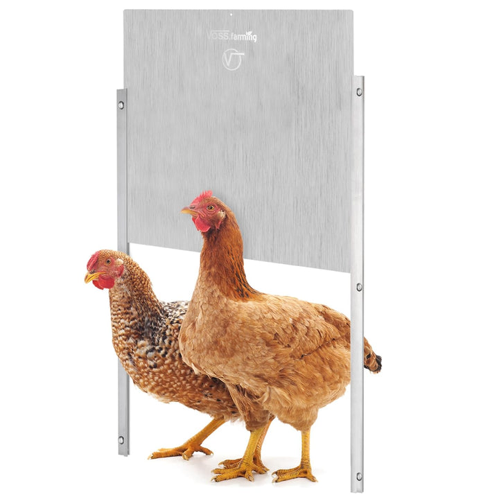 VOSS.farming Hühnerklappe Tür, Hühner-Schiebetür für automatische Hühnerklappe, Alu 430 x 400mm, Hüh