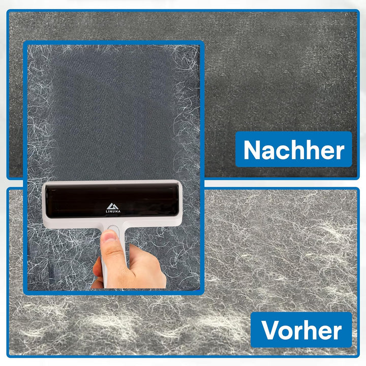 Fusselrolle PRO Tierhaare – extra Starke Aufnahme, wiederverwendbar – Hunde- & Katzenhaare – Sofa, B
