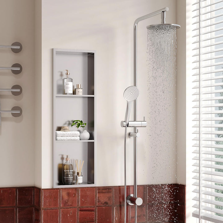 Neodrain Wandnische Dusche Edelstahl Dreifach-Duschnische Wandnische Lagerung für Badezimmer 90x30 c