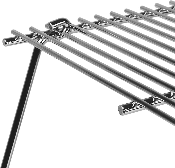 Campinggrill Grillrost, klappbar, 38 cm x 25 cm, rostfreier Stahl, vernickelt