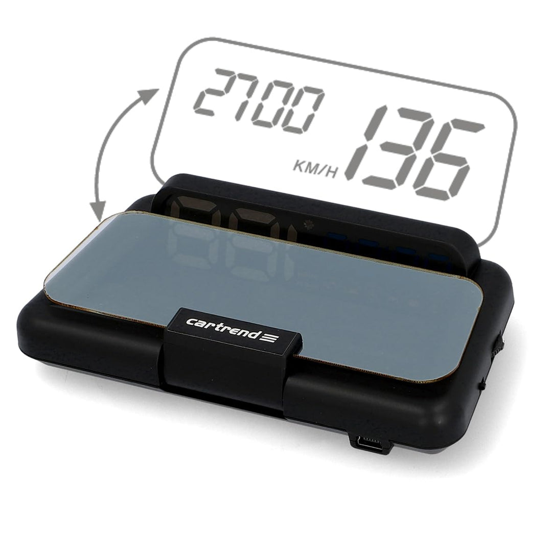 Cartrend 10632 Head Up OBD2 & HUD Display Geschwindigkeitsmesser Auto Tachometer Wassertemperaturmes