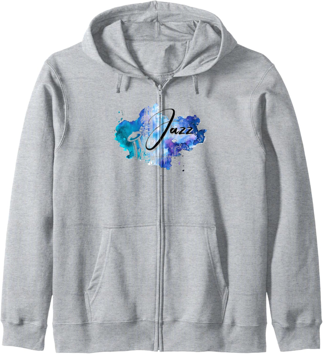 Jazz Blue Musiknoten Saxophon Damen Kapuzenjacke