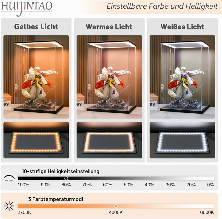 Acryl Vitrine / Schaukasten / Display Case für Figuren, Modellautos | mit LED Beleuchtung, Selbstmon