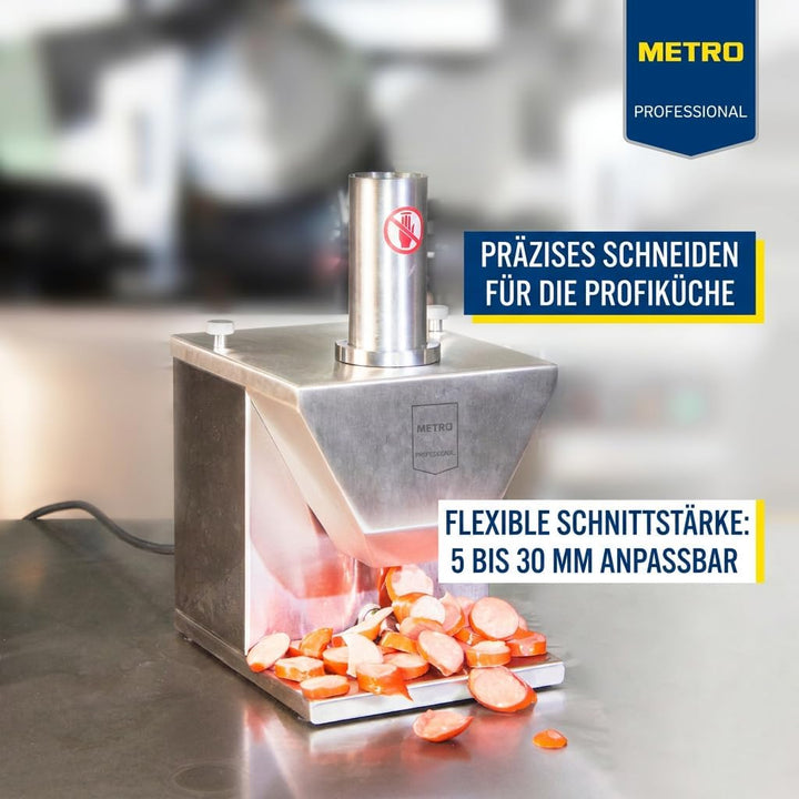 METRO Professional elektr. Currywurstschneider GWS1000, 135 W, Edelstahl, 33 x 19 x 24 cm, silber