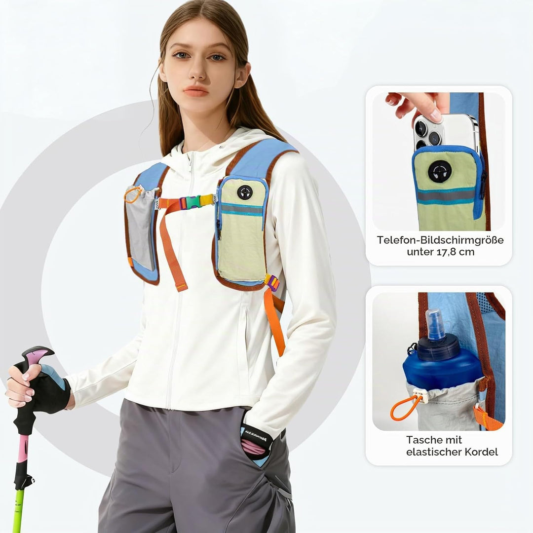 Wanderrucksack Kleiner 15L Leichter Faltbarer Daypack Tagesrucksack für Wandern Reisen Camping Fahrr