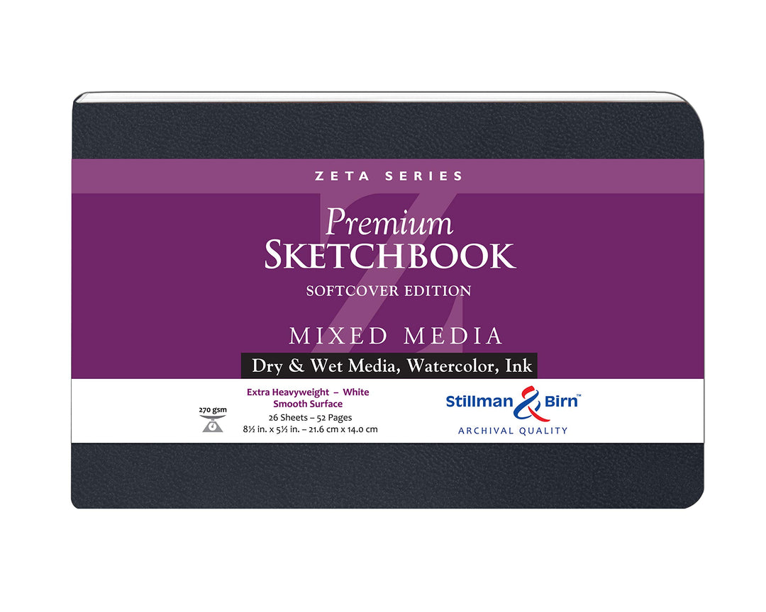 Stillman &amp; Birn Zeta Series Softcover Skizzenbuch, 21,6 x 14 cm, 270 g/m² (extra schwer), weisses Pa