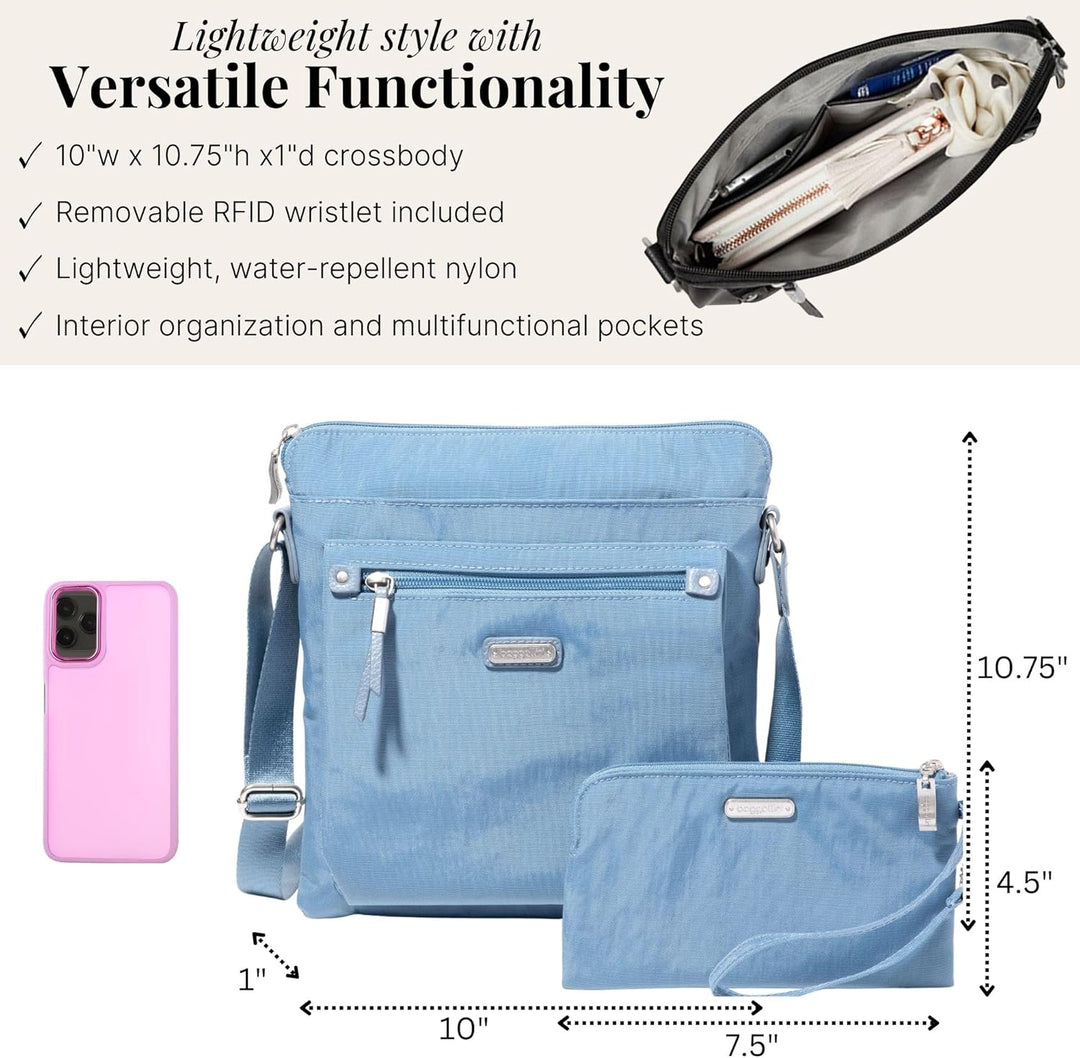 Baggallini Damen with Phone Wristlet Go Bagg mit RFID-Handy-Armband, Cornflower